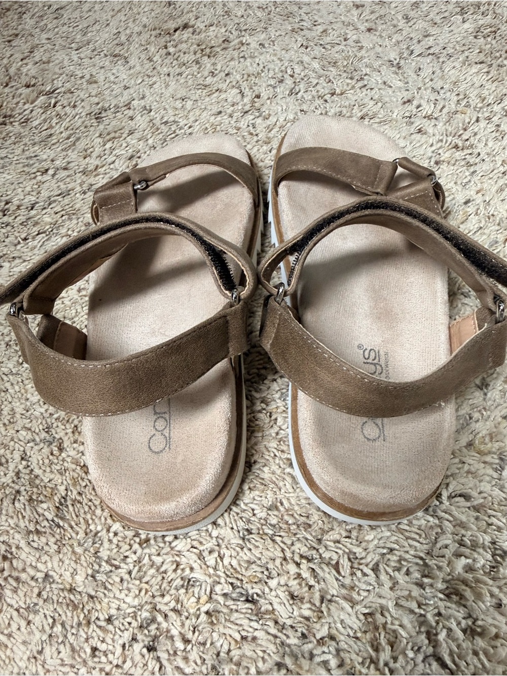 Women’s Corkys Brown Suede Adjustable Strap Sandals - Picture 4 of 6